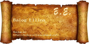 Balog Ellina névjegykártya